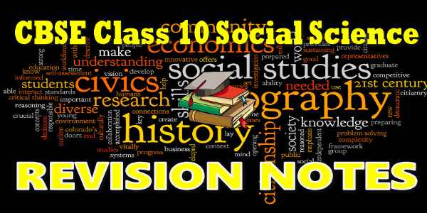 CBSE Revision Notes for class 10 Social Science